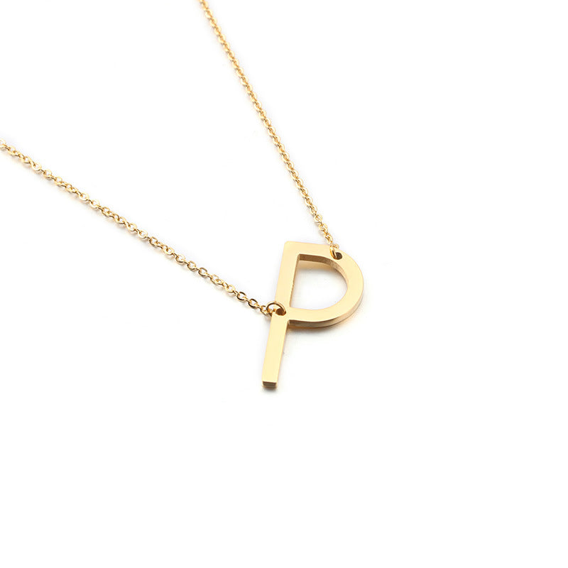 Necklaces Stainless Steel English Alphabet PREMKAL001