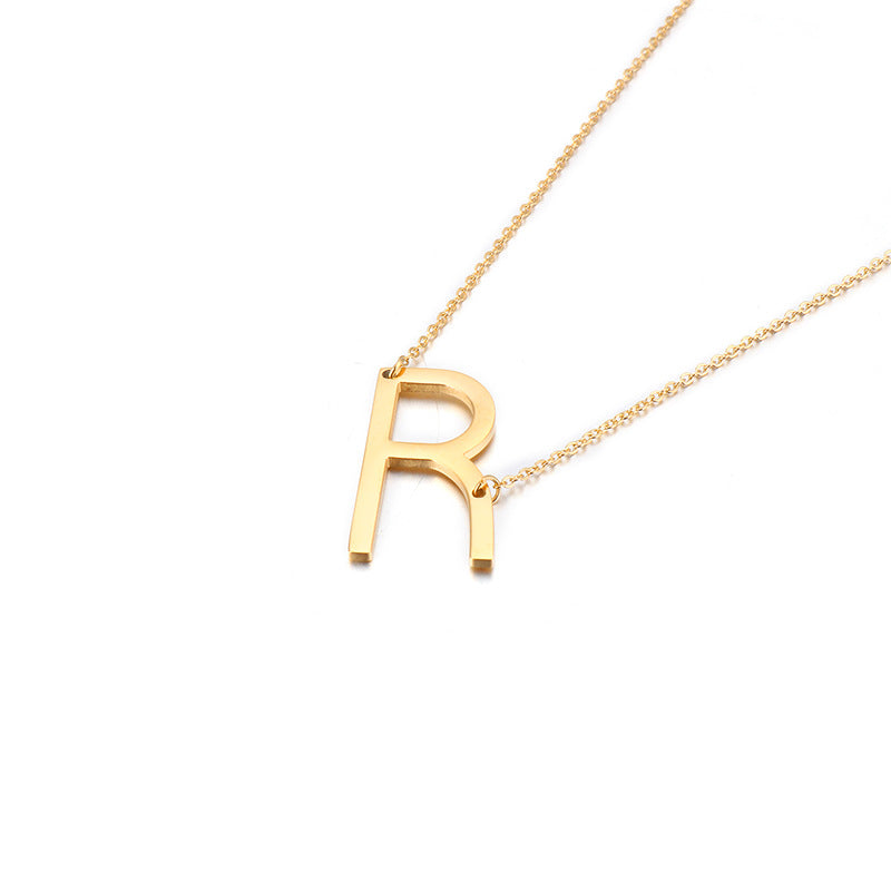 Necklaces Stainless Steel English Alphabet PREMKAL001