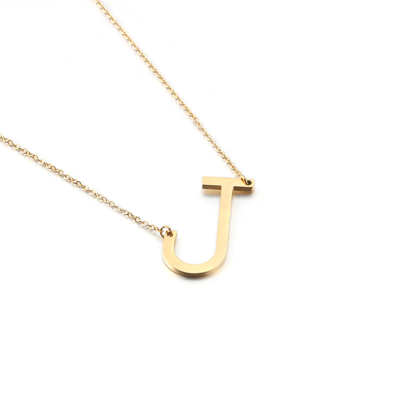 Necklaces Stainless Steel English Alphabet PREMKAL001