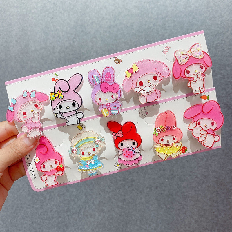 Acrylic cartoon cute hair clip 10PCS MYA-RuoT010