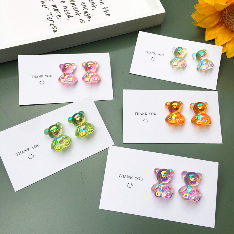 Resin Colorful Candy Color Bear Earrings (Minimo de Compra 2) MIC-ChouT023