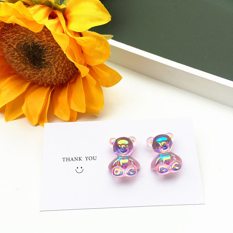 Resin Colorful Candy Color Bear Earrings (Minimo de Compra 2) MIC-ChouT023