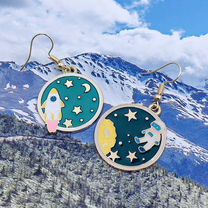 Alloy Astronomical Cosmic Planet Earrings (Minimo de Compra 2) MIC-CaiT025