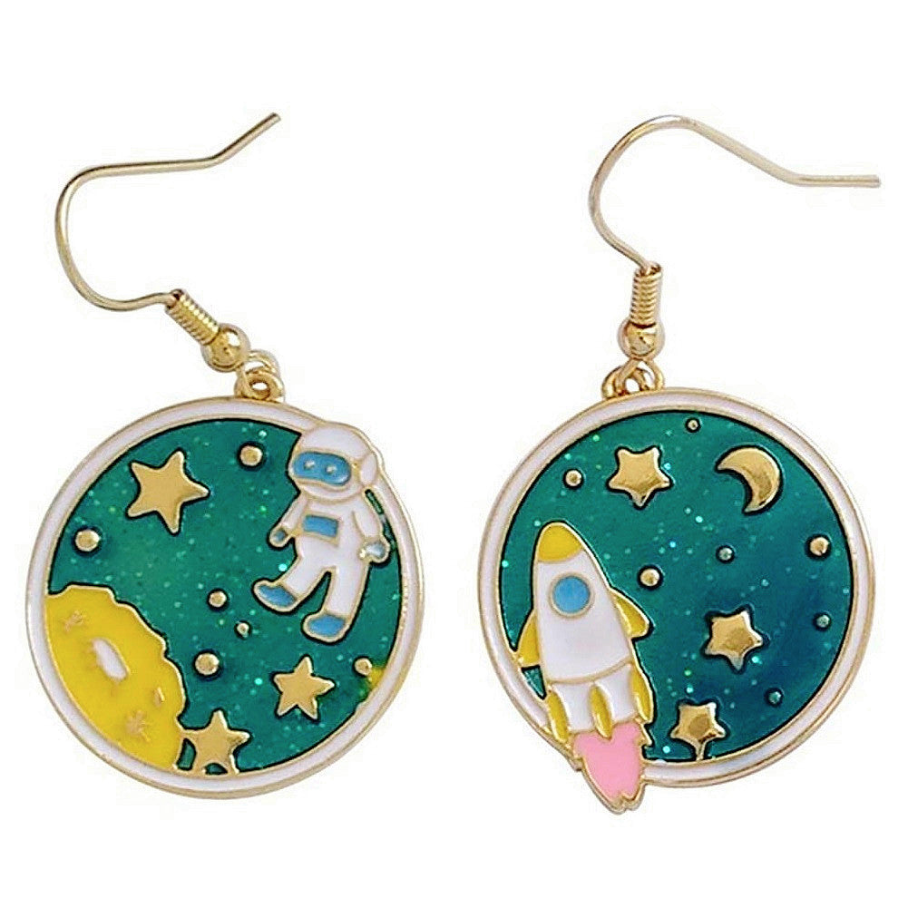 Alloy Astronomical Cosmic Planet Earrings (Minimo de Compra 2) MIC-CaiT025