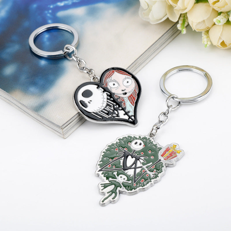 Christmas Skull Alloy Keychain (M) GSAJ003