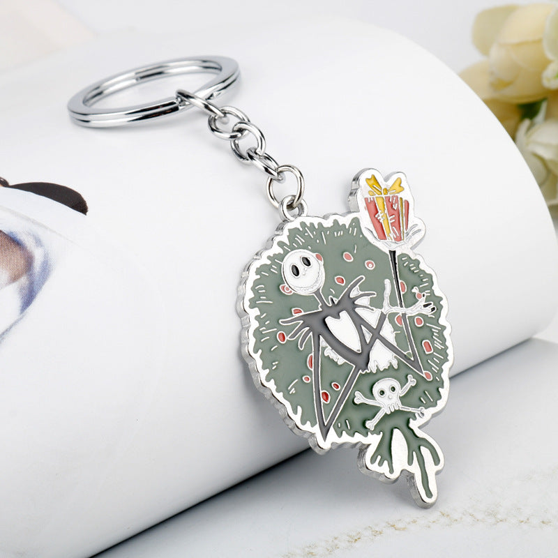 Christmas Skull Alloy Keychain (M) GSAJ003