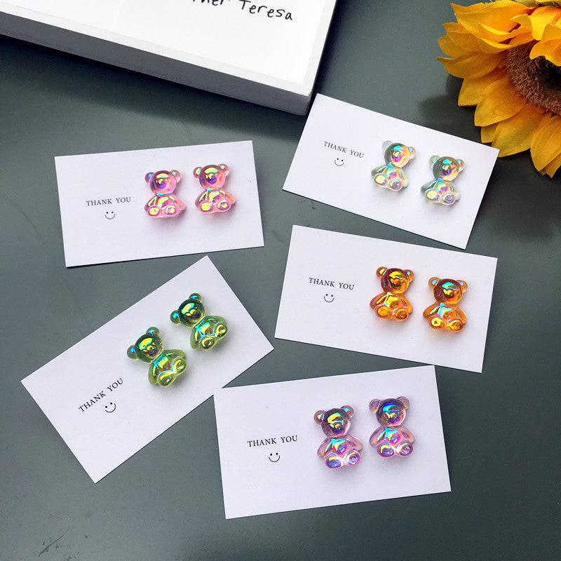 Resin Colorful Candy Color Bear Earrings (Minimo de Compra 2) MIC-ChouT023