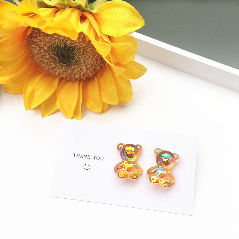 Resin Colorful Candy Color Bear Earrings (Minimo de Compra 2) MIC-ChouT023