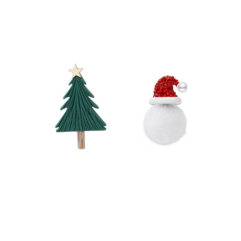 Alloy Diamond Christmas Tree Hat Earrings (Minimo de Compra 2) MIC-DuoL001