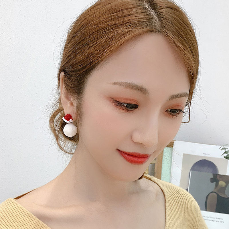 Alloy Diamond Christmas Tree Hat Earrings (Minimo de Compra 2) MIC-DuoL001