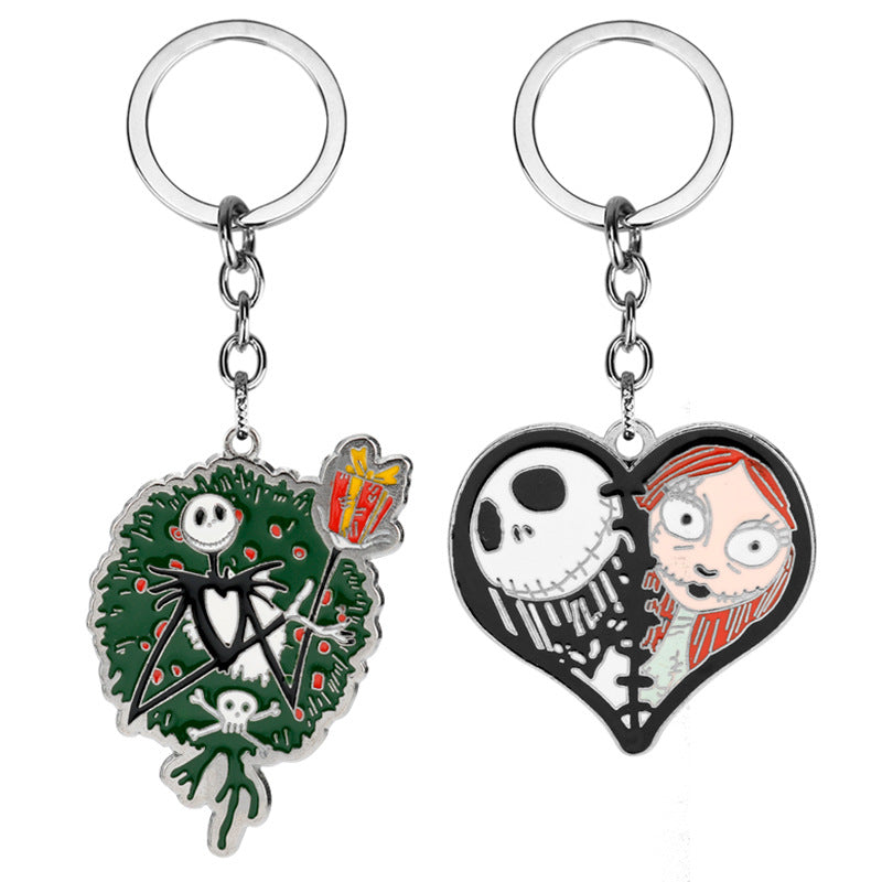 Christmas Skull Alloy Keychain (M) GSAJ003