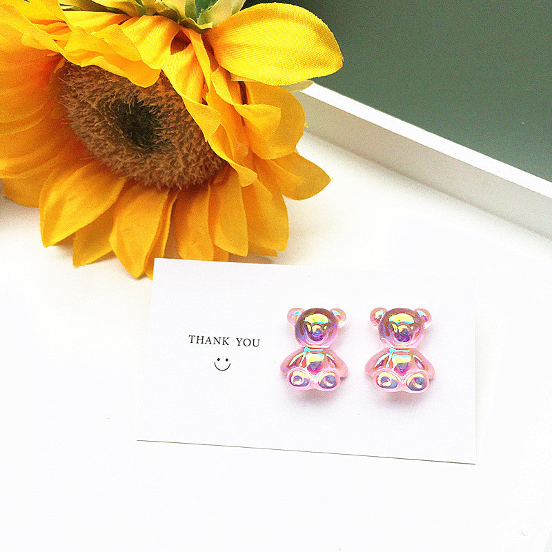 Resin Colorful Candy Color Bear Earrings (Minimo de Compra 2) MIC-ChouT023