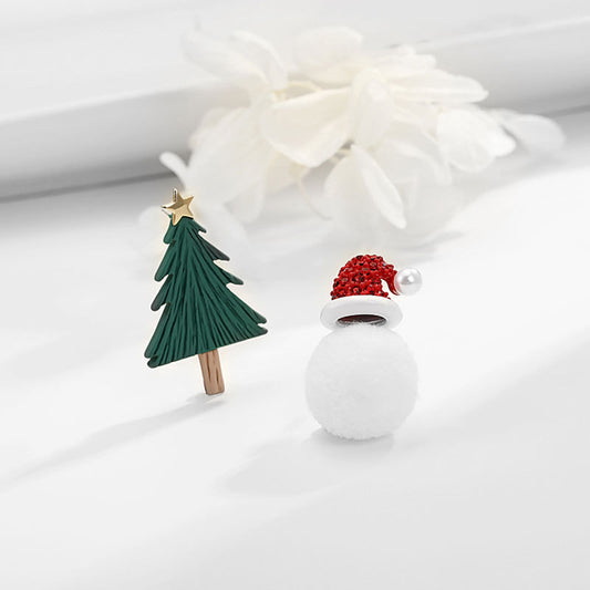 Alloy Diamond Christmas Tree Hat Earrings (Minimo de Compra 2) MIC-DuoL001