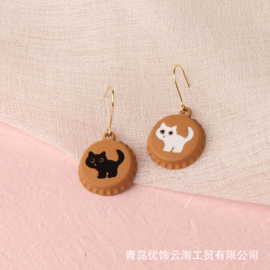 Alloy cartoon cat earrings (Minimo de Compra 2) MIC-YunT001