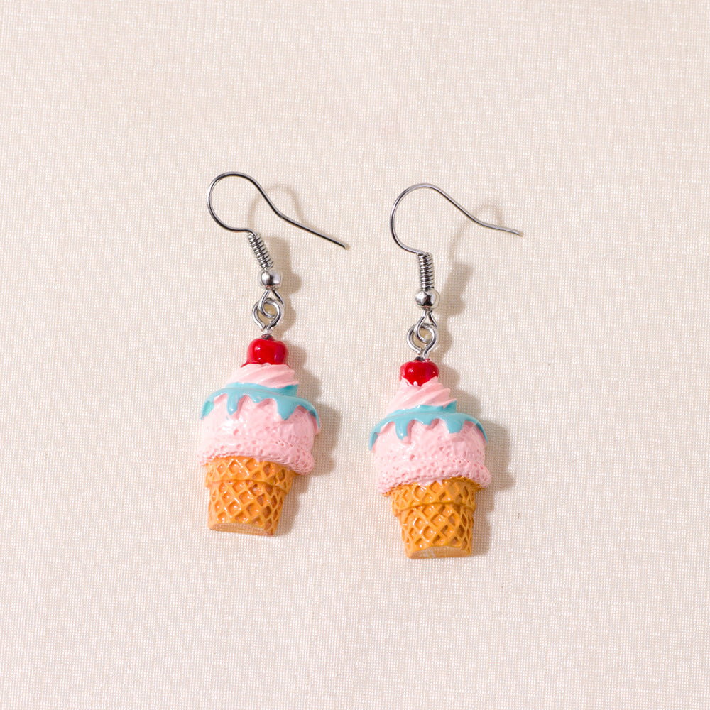 Acrylic Colored Ice Cream Earrings (Minimo de compra 2) MYA-YiD027