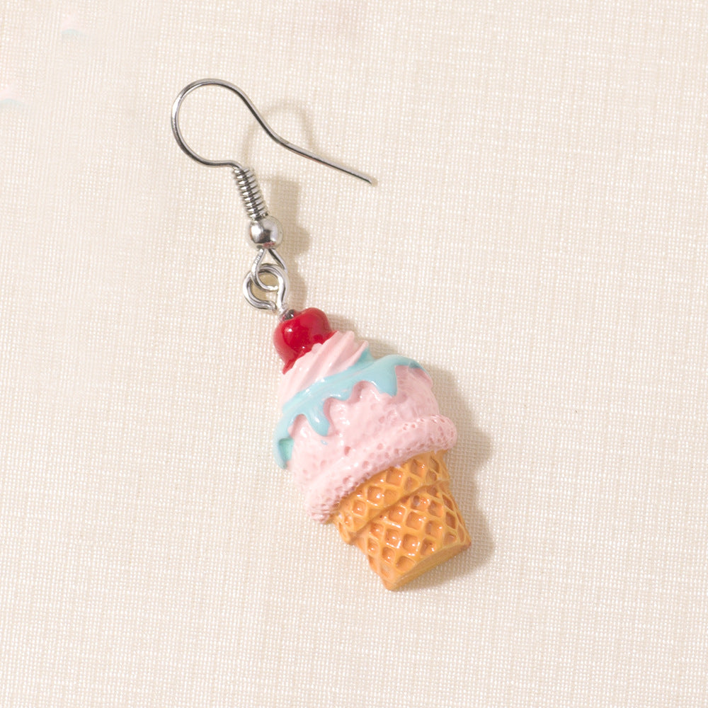 Acrylic Colored Ice Cream Earrings (Minimo de compra 2) MYA-YiD027