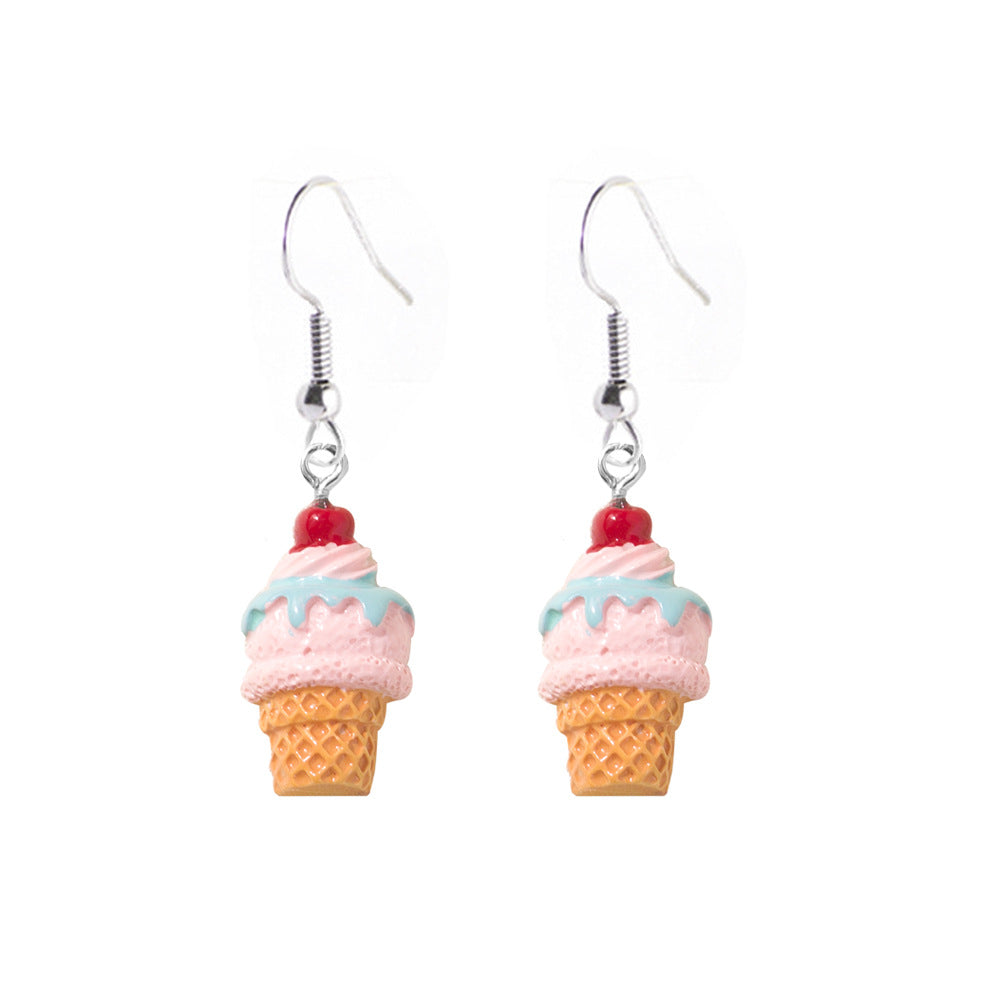 Acrylic Colored Ice Cream Earrings (Minimo de compra 2) MYA-YiD027