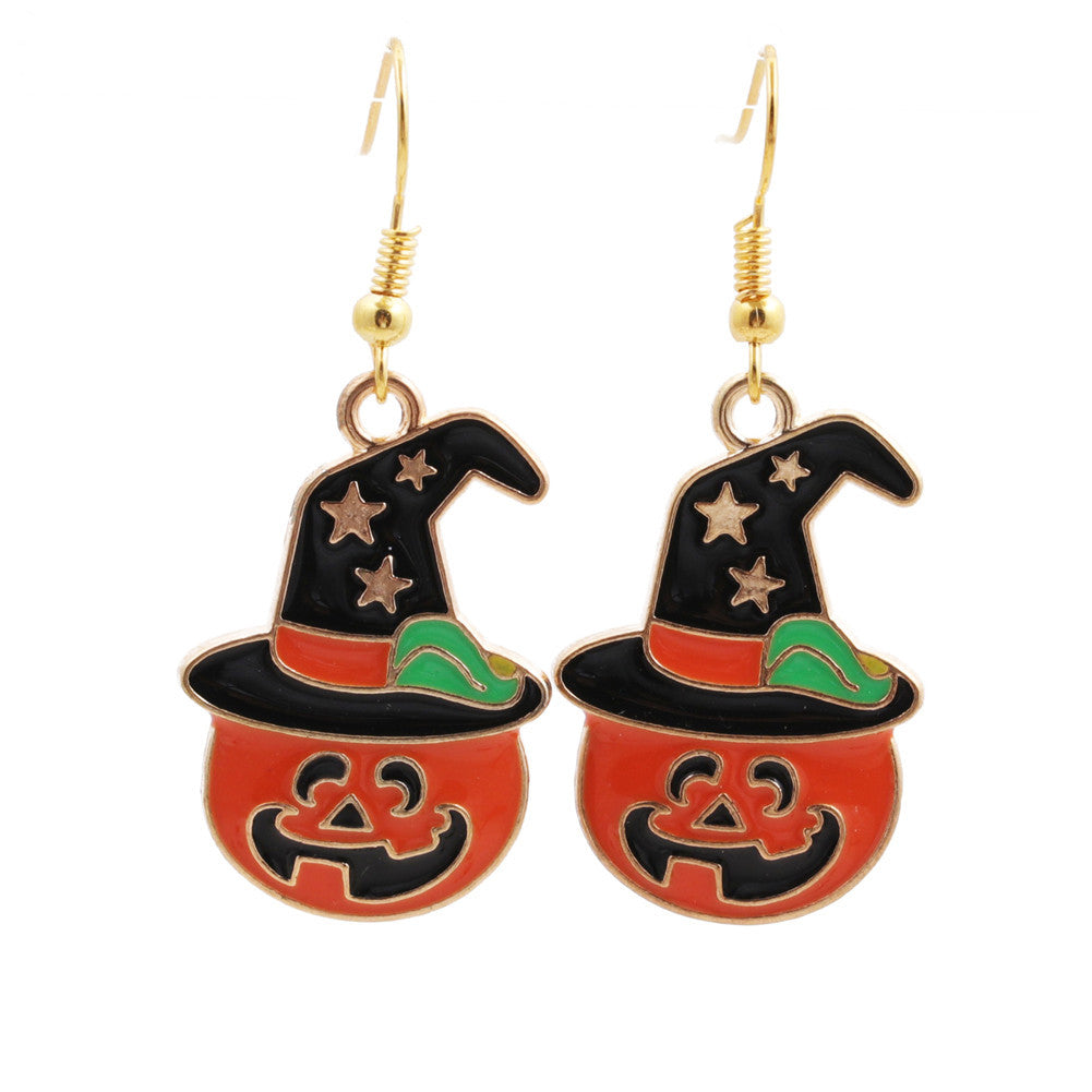 Acrylic Female Ghost Skull Pumpkin Earrings  (Minimo de Compra 2) MIC-MiL004