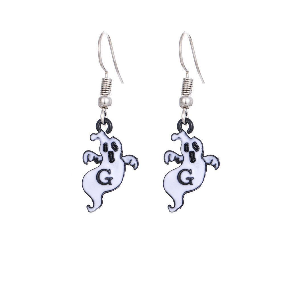 Acrylic Female Ghost Skull Pumpkin Earrings  (Minimo de Compra 2) MIC-MiL004