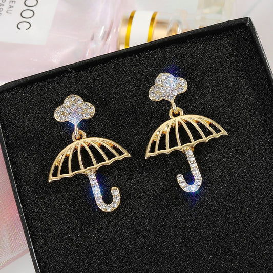 Acrylic Rainbow Umbrella Earrings (Minimo de Compra 3) MYA-JueJ009