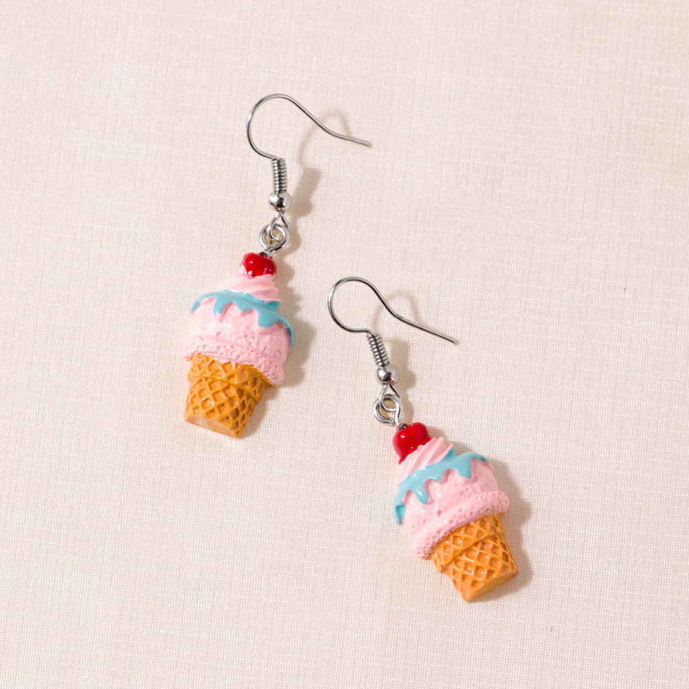 Acrylic Colored Ice Cream Earrings (Minimo de compra 2) MYA-YiD027