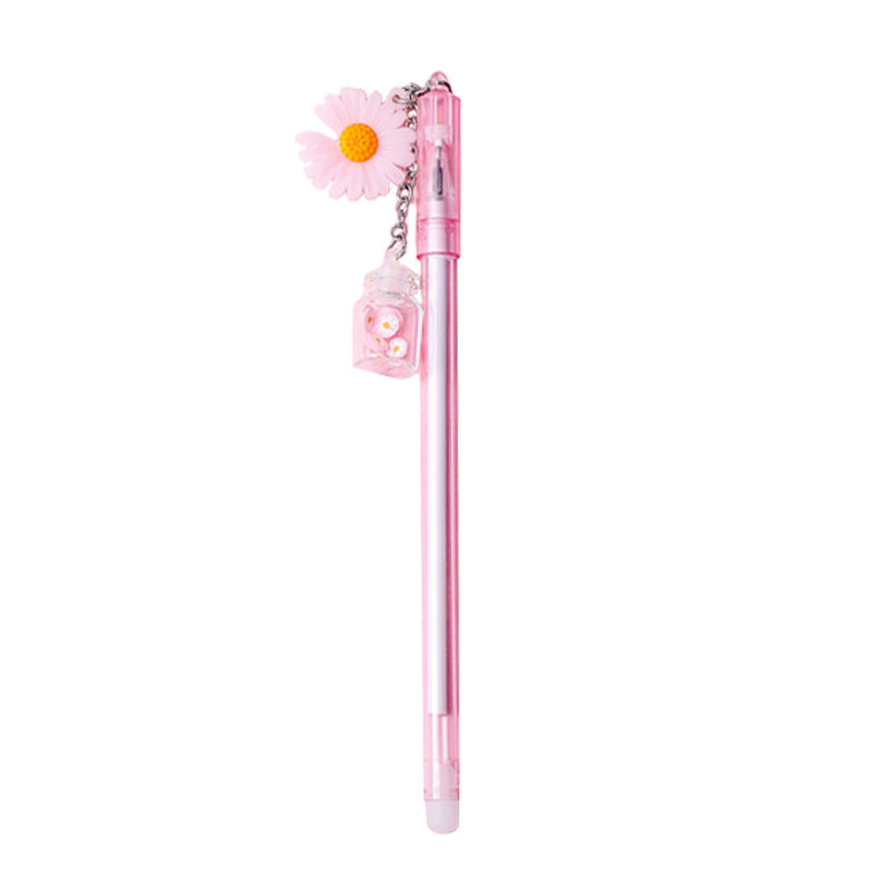 Ballpoint Pen Plastic Glass Drift Bottle Daisy Pendant Gel Pen yige040