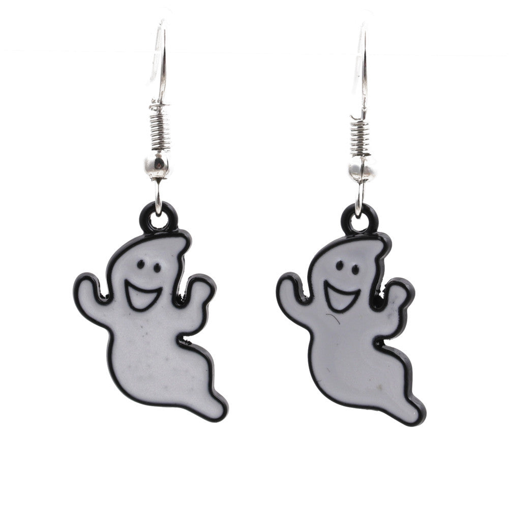 Acrylic Female Ghost Skull Pumpkin Earrings  (Minimo de Compra 2) MIC-MiL004