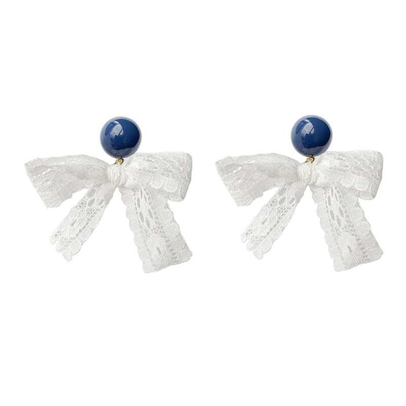 Alloy lace bow earrings MIC-SYN001