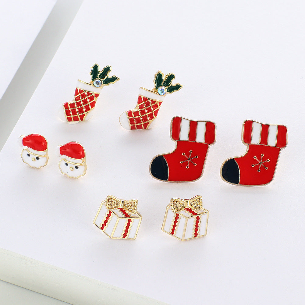 Acrylic Santa Claus Gift Earrings (Minimo de Compra 3) MIC-YuanQ008