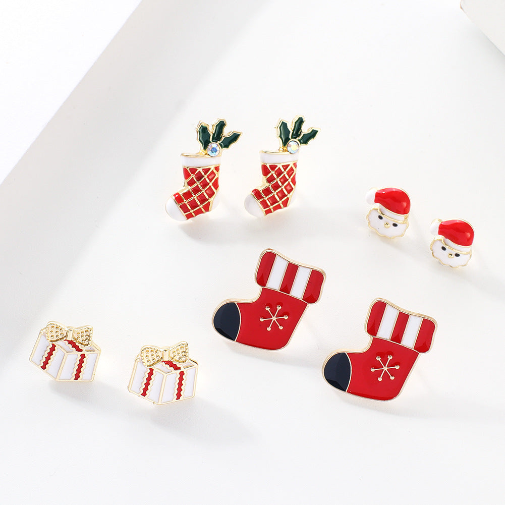 Acrylic Santa Claus Gift Earrings (Minimo de Compra 3) MIC-YuanQ008