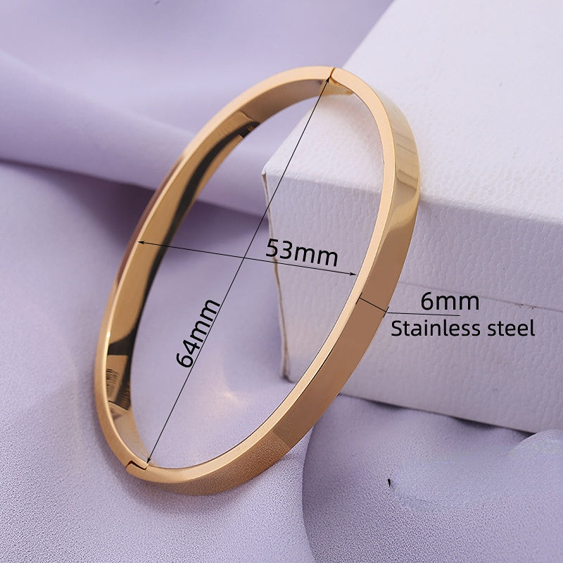 Glossy Buckles Couples Stainless Steel Bracelets