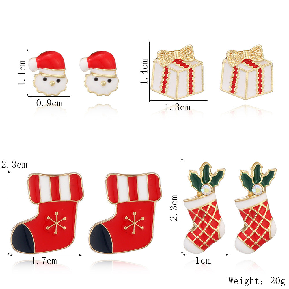 Acrylic Santa Claus Gift Earrings (Minimo de Compra 3) MIC-YuanQ008