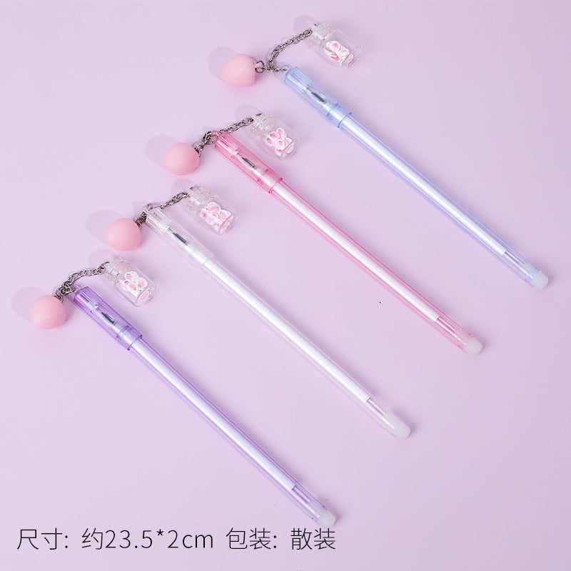 plastic small fresh peach pendant gel pen dichen006