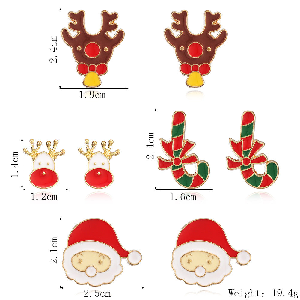 Acrylic Santa Claus Elk Earrings (Minimo de Compra 3) MIC-YuanQ009