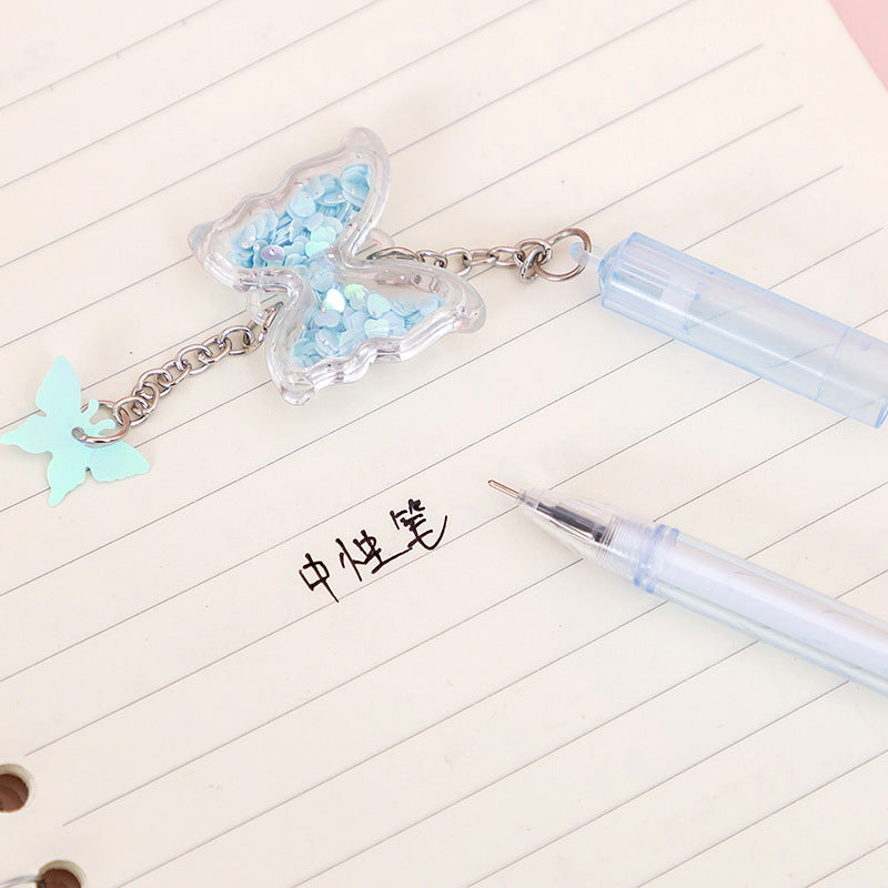 Butterfly Sequin Plastic Ballpoint Pen LvJ001