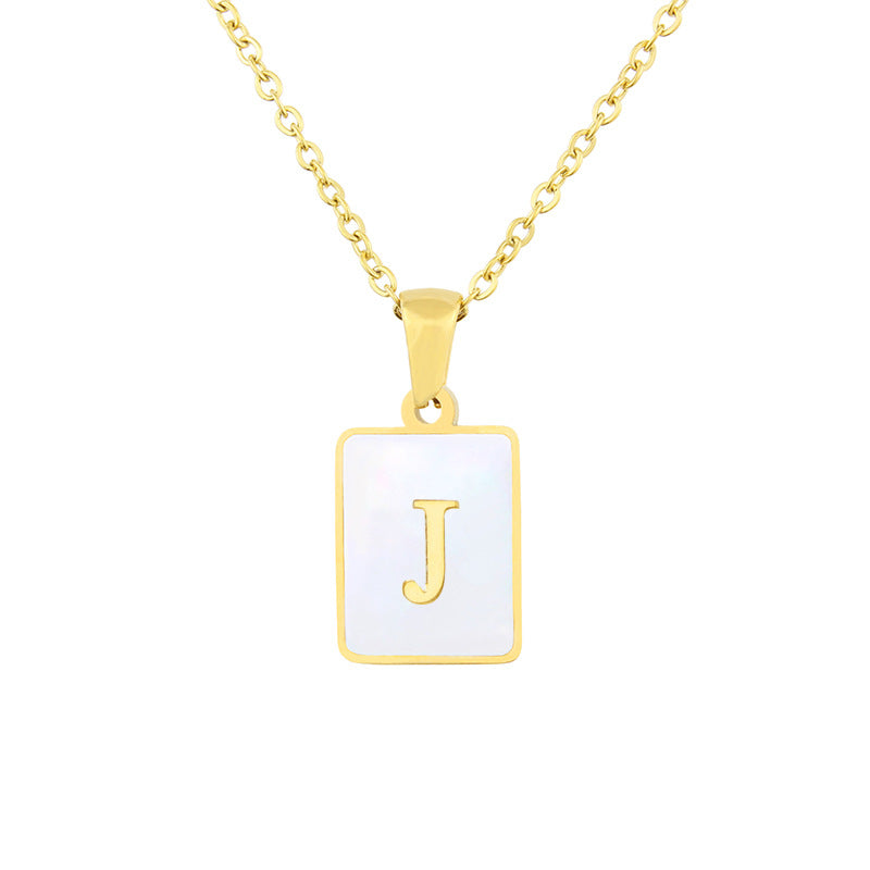 Square Shell Gold Plated Copper Necklace Minimum order quantity ≥ 2 MIC-BaiT008