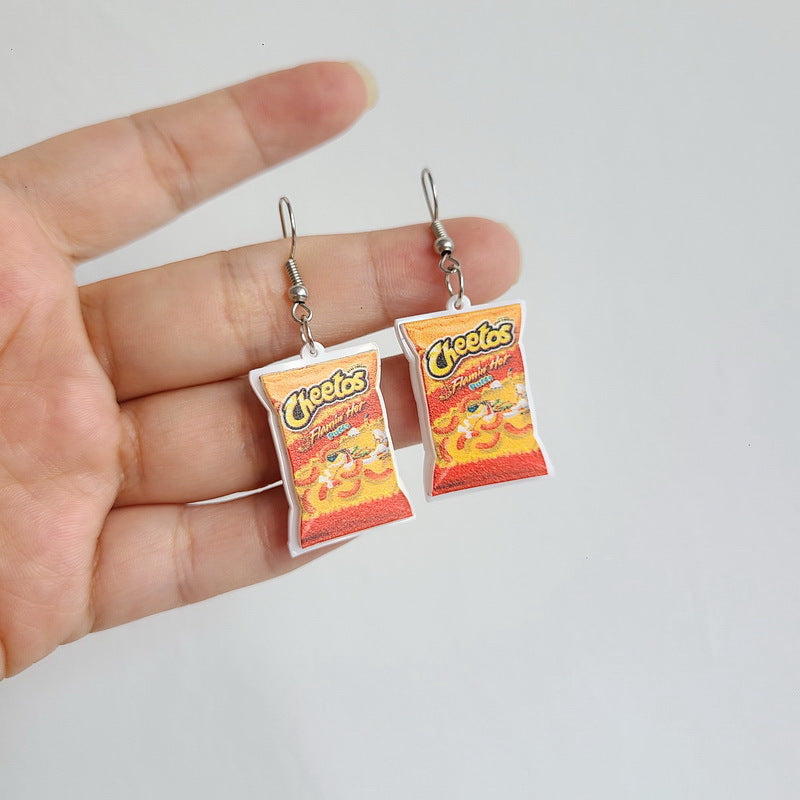 Acrylic 3D Food and Play Earrings MYA-XueP102