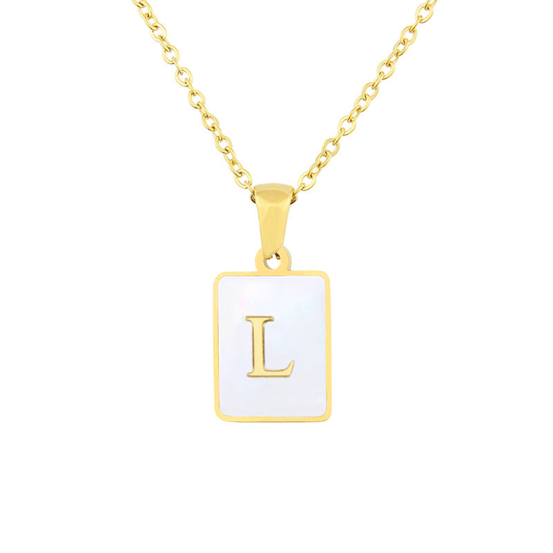 Square Shell Gold Plated Copper Necklace Minimum order quantity ≥ 2 MIC-BaiT008