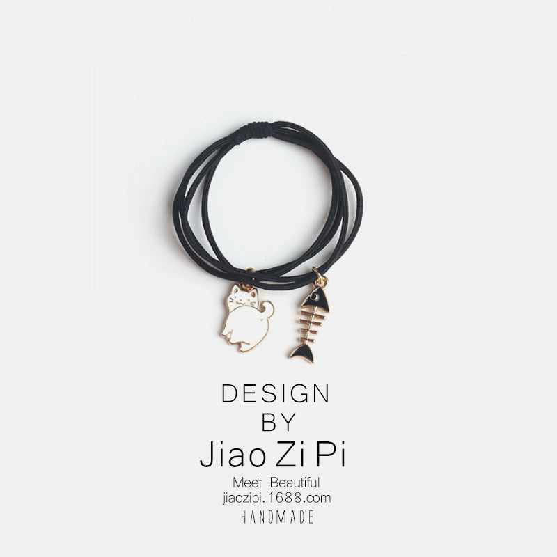 Resin black and white cat hair rope (Minimo de Compra 2) MIC-JZP021