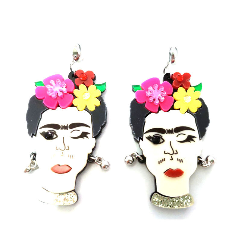 Acrylic Frida Women's Earrings MIC-ChouD002