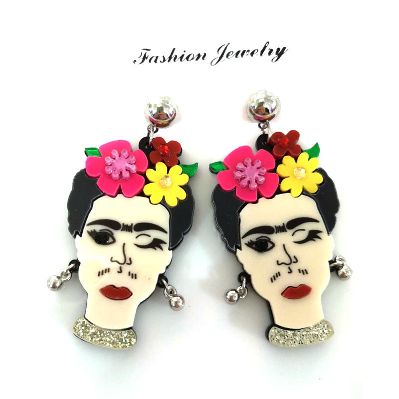 Acrylic Frida Women's Earrings MIC-ChouD002