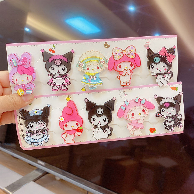 Acrylic cartoon cute hair clip 10PCS MIC-RuoT012