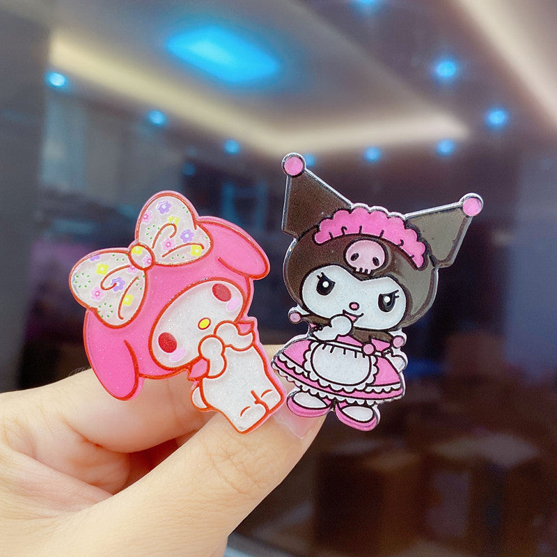 Acrylic cartoon cute hair clip 10PCS MIC-RuoT012