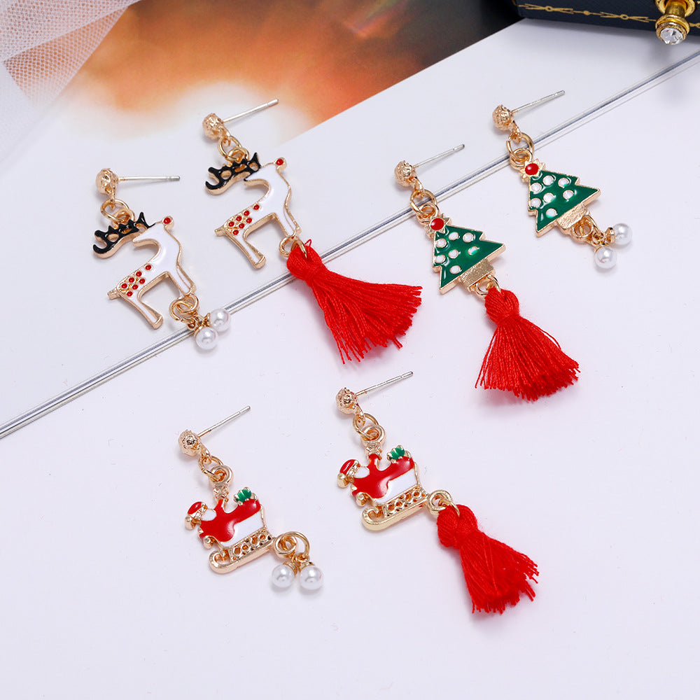 Alloy Christmas series earrings (Minimo de Compra 2) MIC-ZuanL010