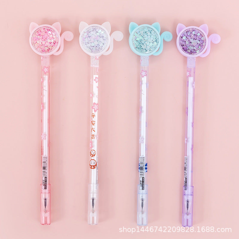 Butterfly Sequin Cartoon Plastic Ballpoint Pen LvJ002