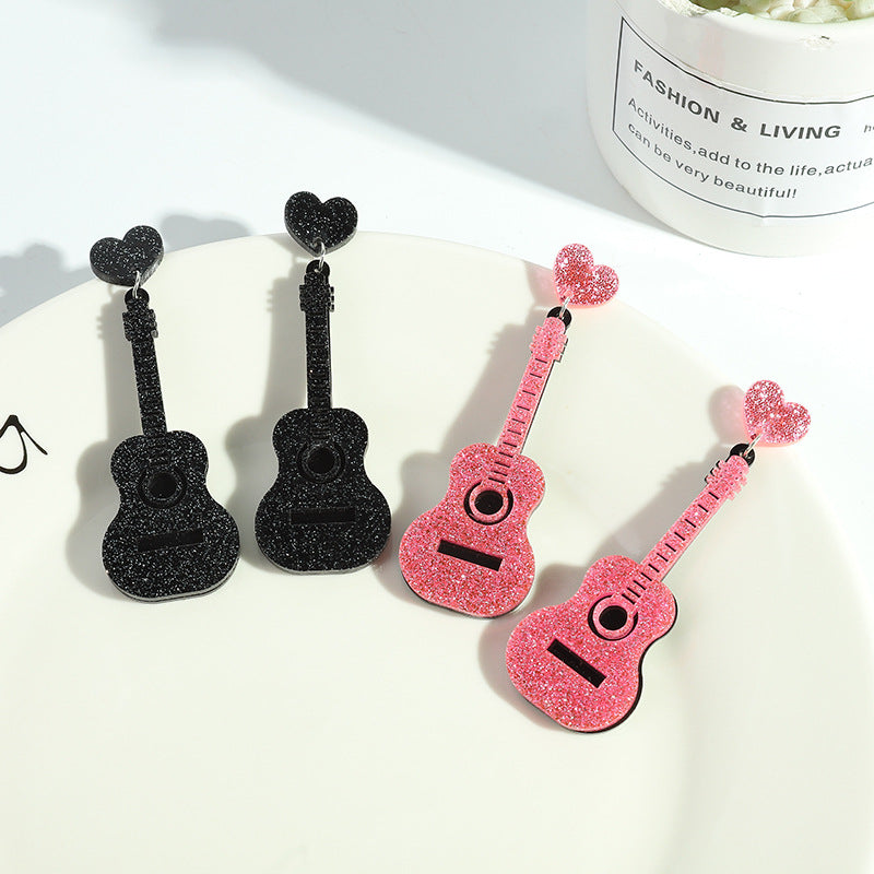 Acrylic classical guitar Earrings MIC-JiuT013