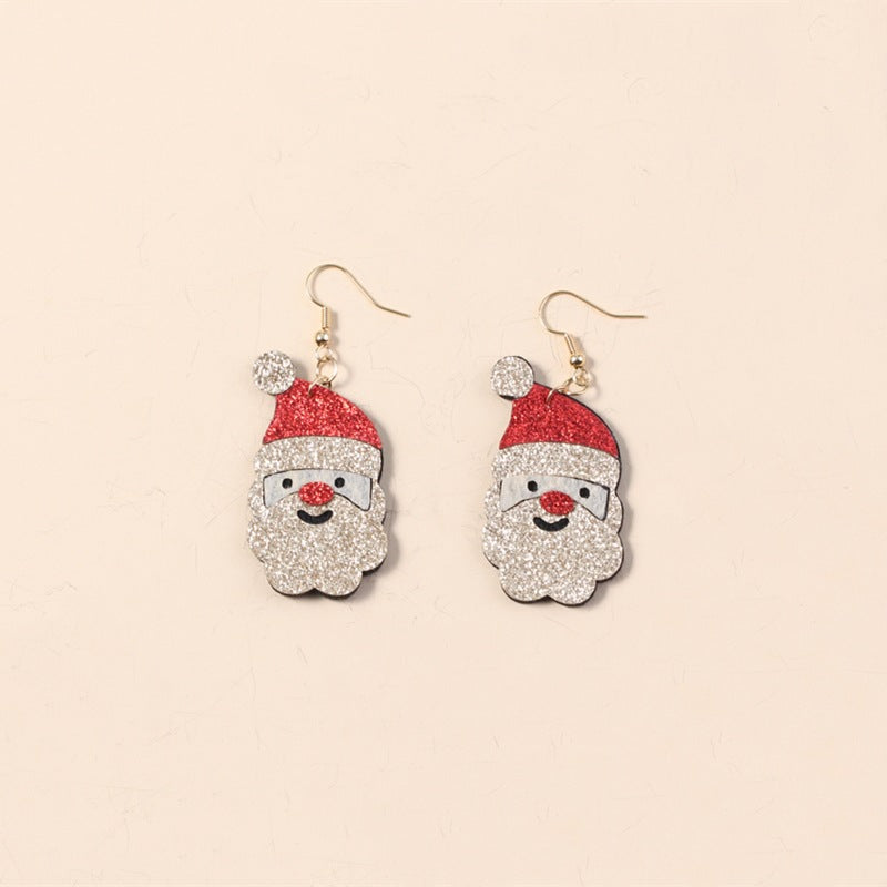 Alloy Cute Santa Claus Earrings MYA-KaiQ024