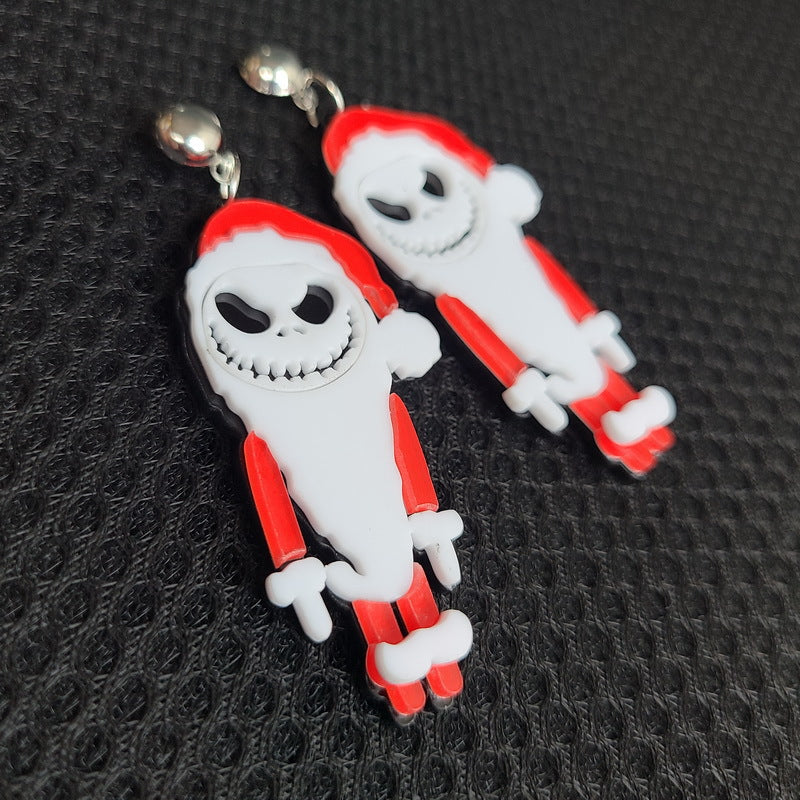 Acrylic terror Santa Claus earrings MYA-XueP017