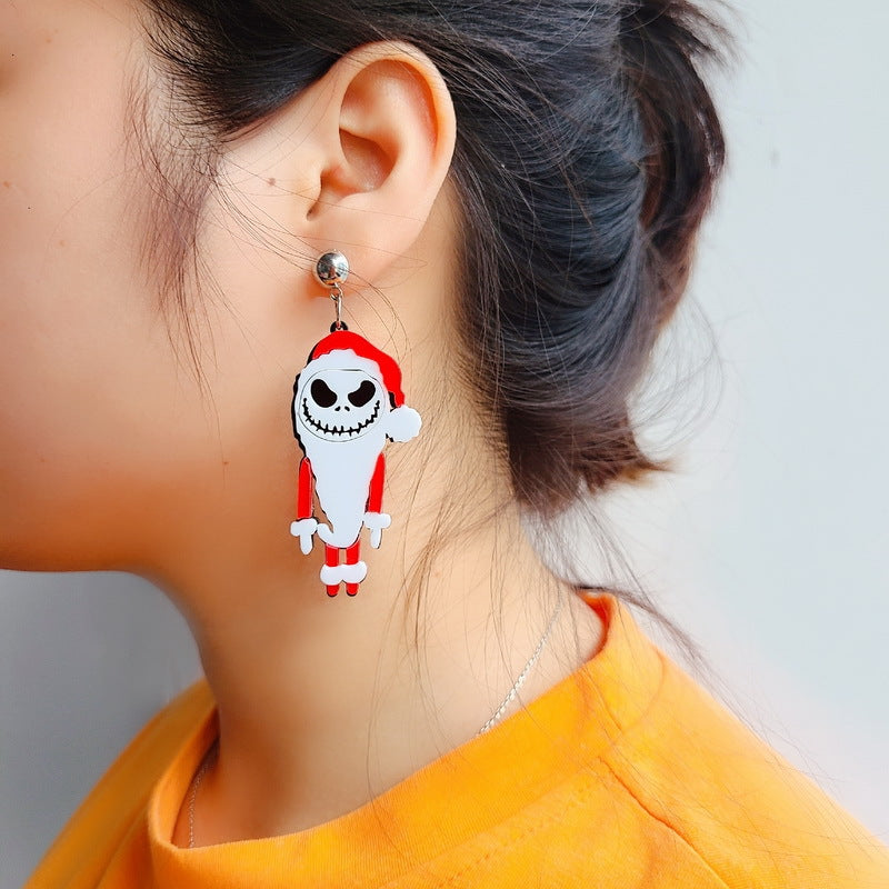 Acrylic terror Santa Claus earrings MYA-XueP017