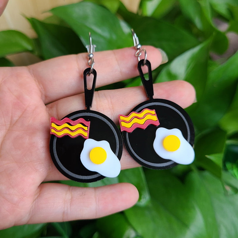 Acrylic fried egg earrings MIC-XueP052